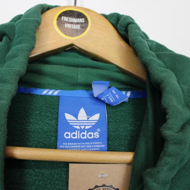 Adidas Green and Navy Blue Spellout Hoodie Jumper