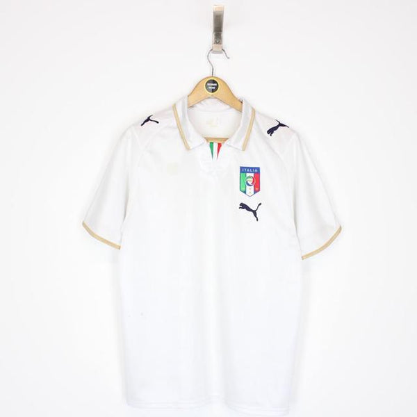 Puma Italy National 2007/08 White Short Sleeve Away Football Shirt