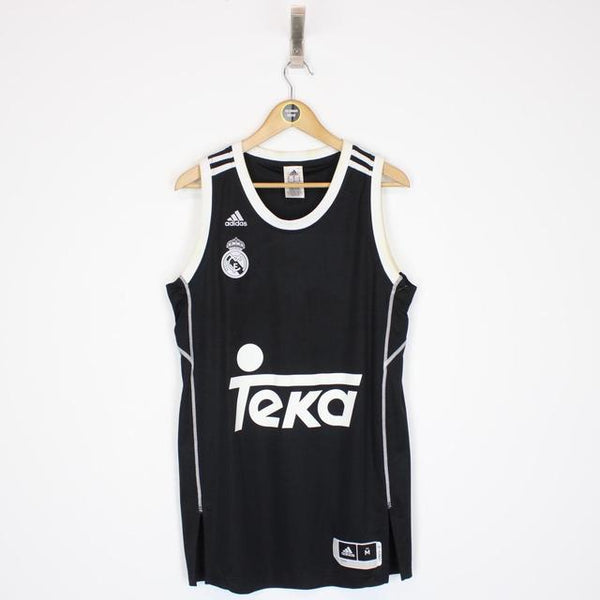 Adidas Real Madrid 2014 Black and White Basketball Vest Jersey