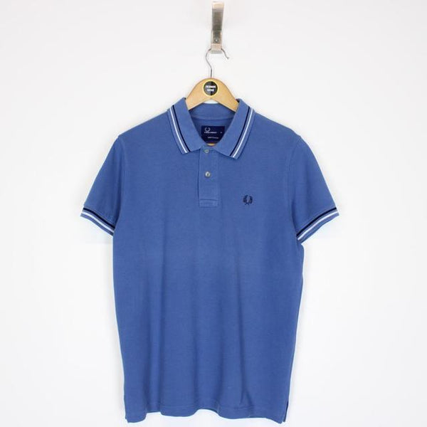 Fred Perry Blue Short Sleeve Cotton Polo Shirt