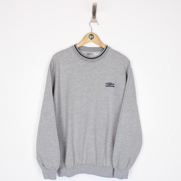 Vintage 90s Umbro Grey and Black Sweatshirt Jumper