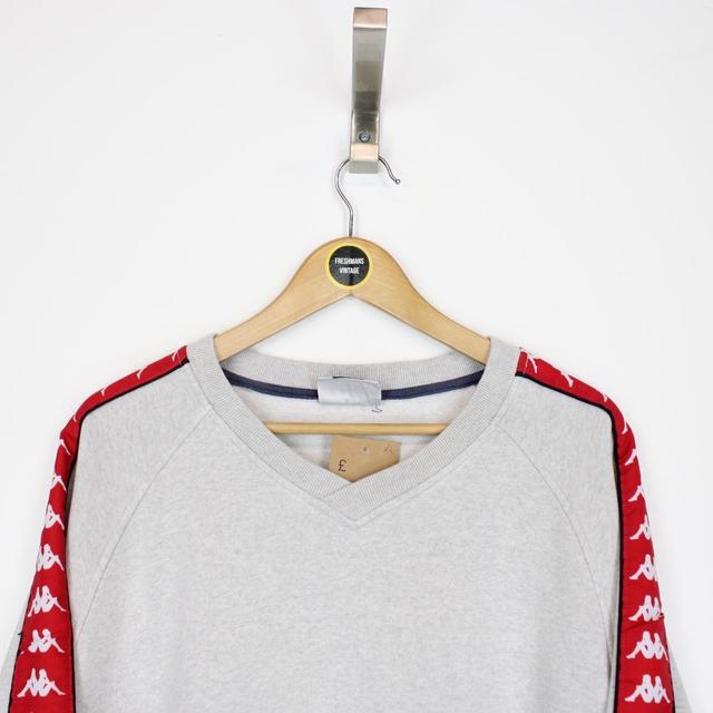 Vintage 90s Kappa Grey and Red Sweatshirt Jumper