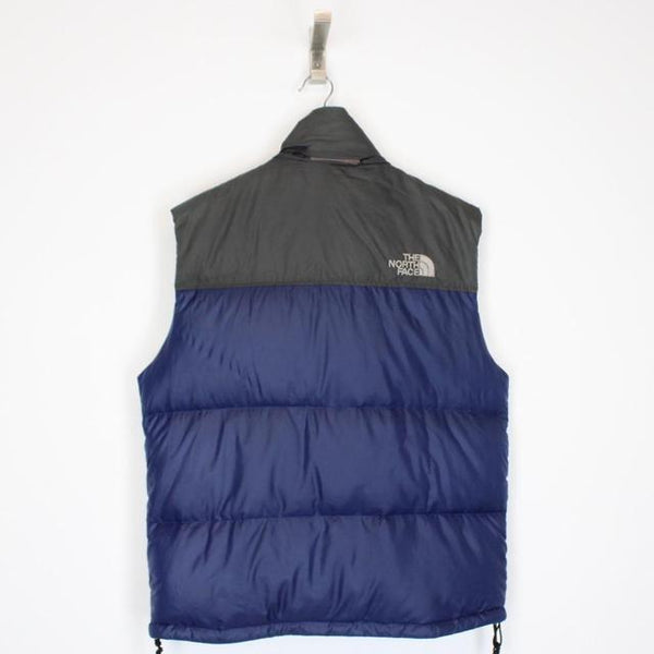 Vintage 90s The North Face Grey and Navy 700 Nupste Down Gilet Bodywarmer