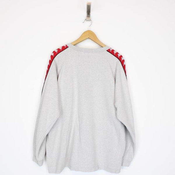 Vintage 90s Kappa Grey and Red Sweatshirt Jumper