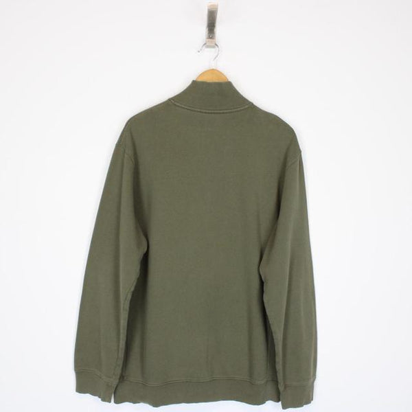 Vintage 00s Timberland Green 1/4 Zip Sweatshirt Jumper