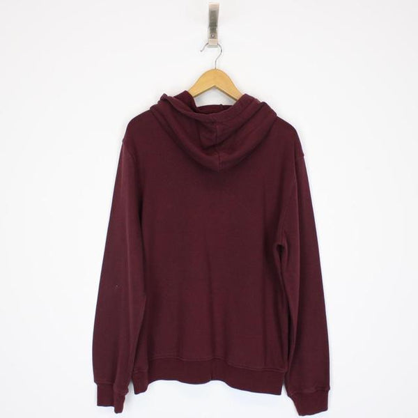 GAP Burgundy and Navy Blue Pullover Spellout Hoodie Jumper