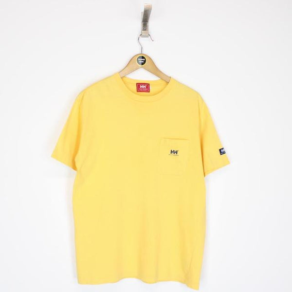 Vintage 90s Helly Hansen Sea Gear Yellow Spellout Short Sleeve T-Shirt