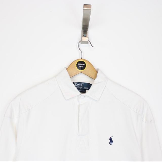 Vintage 90s Polo Ralph Lauren White Long Sleeve Rugby Shirt