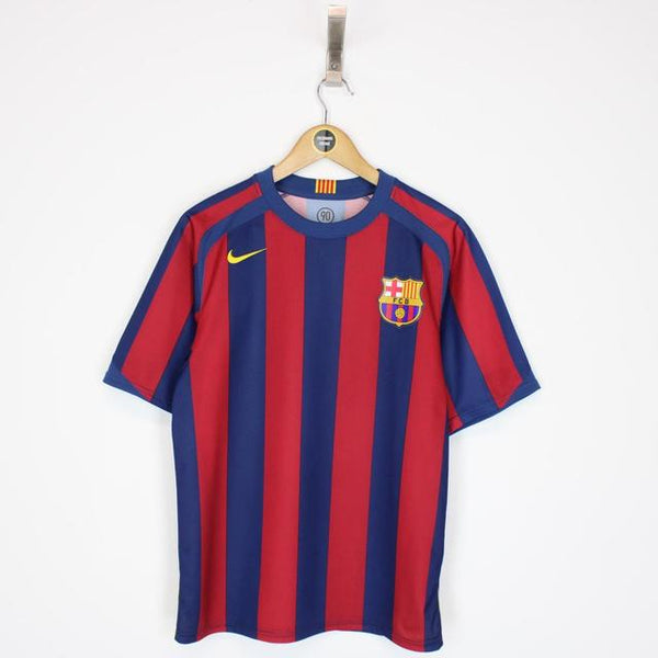 Vintage Nike Barcelona 2005/06 Red and Blue Home Short Sleeve Football Shirt