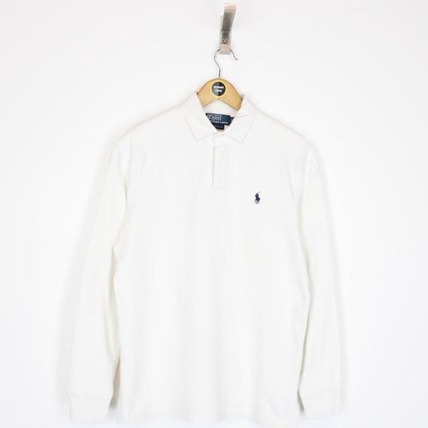 Vintage 90s Polo Ralph Lauren White Long Sleeve Rugby Shirt