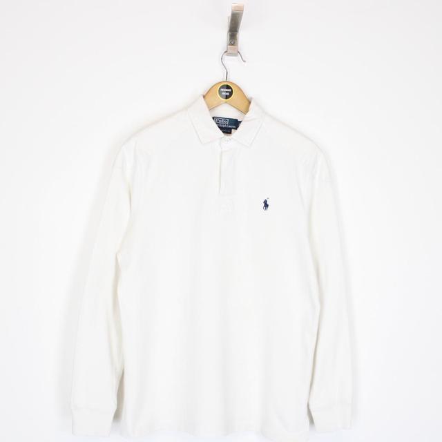 Vintage 90s Polo Ralph Lauren White Long Sleeve Rugby Shirt