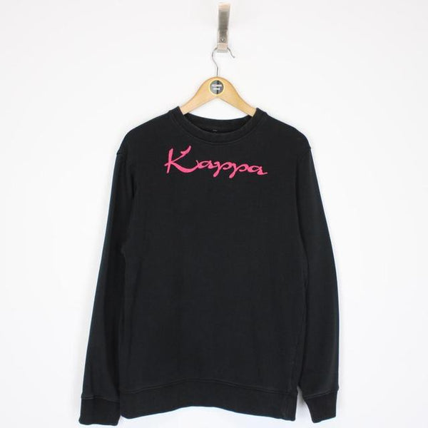 Vintage 00s Kappa Black and Pink Spellout Sweatshirt Jumper