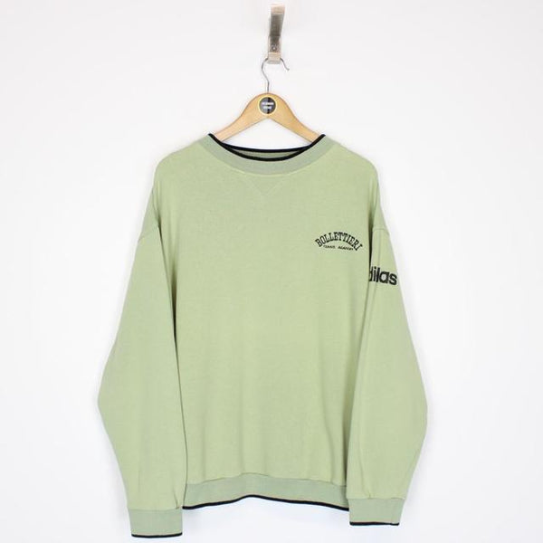 Vintage 90s Adidas Green Spellout Sweatshirt Jumper