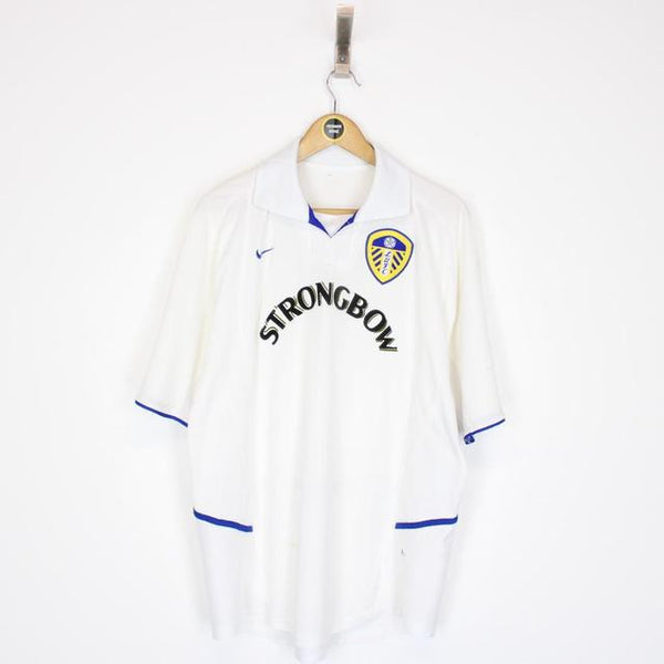 Vintage Nike Leeds United 2002/03 White Home Short Sleeve Football Shirt