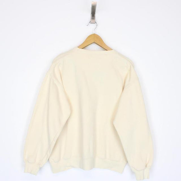 Vintage 90s Calvin Klein Cream Crew Neck Sweatshirt Jumper