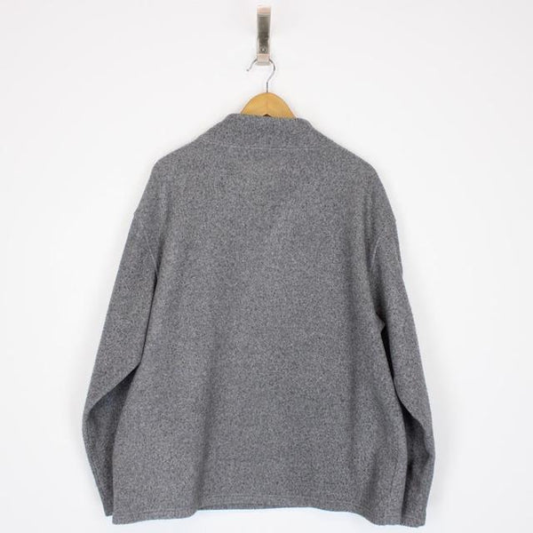 Vintage 90s Tommy Hilfiger Grey Mock Neck Fleece Jumper